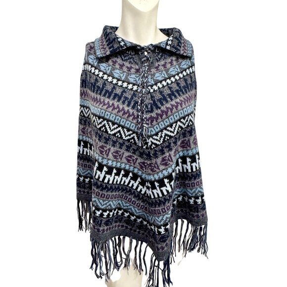 Alisson Alpaca Fina Wool Peruvian Women's Poncho - Picture 1 of 4